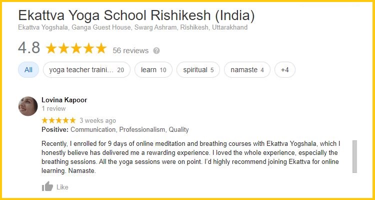 feedback for yoga class